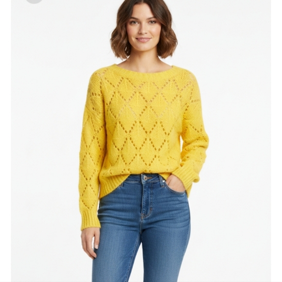 Sleeping On Snow Sweaters - Sleeping On Snow Sunny Yellow Women's Knit Sweater